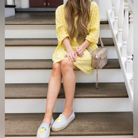 SOLUDOS platform espadrille flats embroidered lemons Size 9.5 - Picture 3 of 15